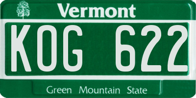 VT license plate KOG622