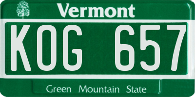 VT license plate KOG657