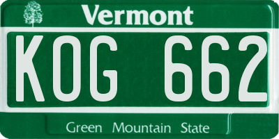 VT license plate KOG662
