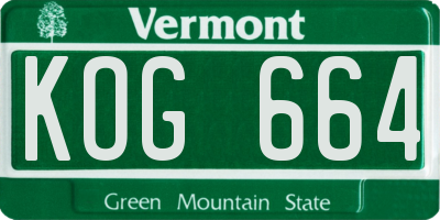 VT license plate KOG664