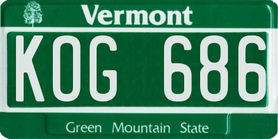 VT license plate KOG686