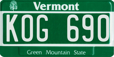 VT license plate KOG690