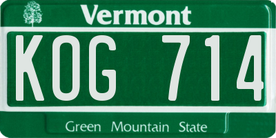 VT license plate KOG714
