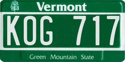 VT license plate KOG717
