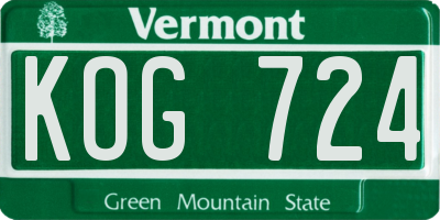VT license plate KOG724