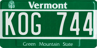 VT license plate KOG744