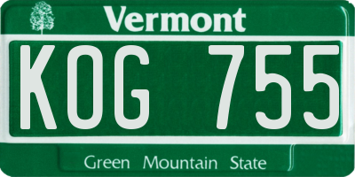 VT license plate KOG755