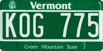 VT license plate KOG775