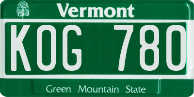 VT license plate KOG780