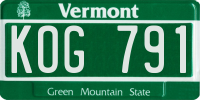 VT license plate KOG791