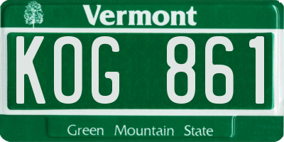 VT license plate KOG861