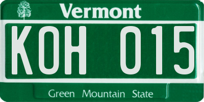 VT license plate KOH015