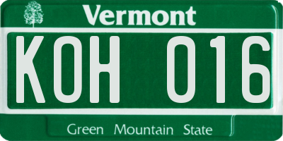 VT license plate KOH016