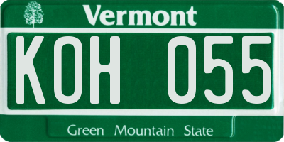 VT license plate KOH055