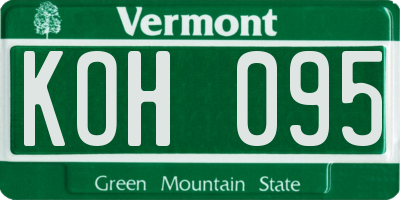 VT license plate KOH095
