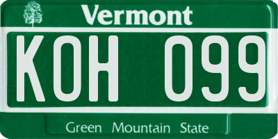 VT license plate KOH099