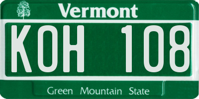 VT license plate KOH108