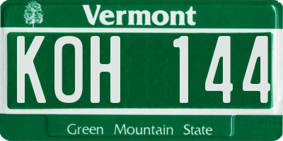 VT license plate KOH144
