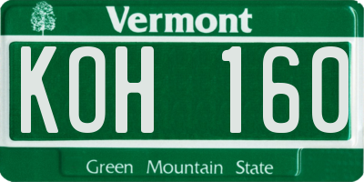 VT license plate KOH160