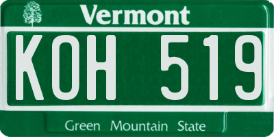 VT license plate KOH519