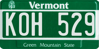 VT license plate KOH529