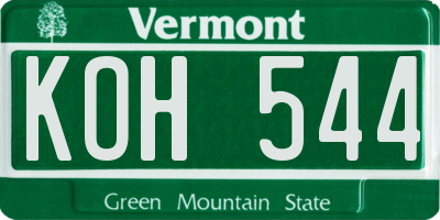 VT license plate KOH544