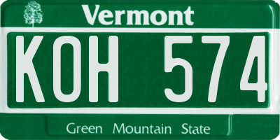 VT license plate KOH574
