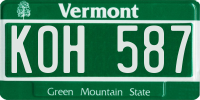 VT license plate KOH587