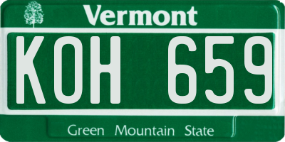 VT license plate KOH659