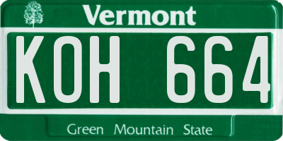 VT license plate KOH664