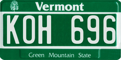 VT license plate KOH696