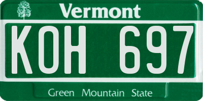 VT license plate KOH697