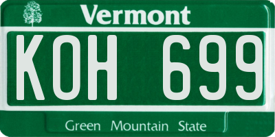 VT license plate KOH699