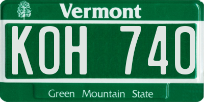 VT license plate KOH740