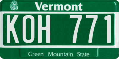 VT license plate KOH771