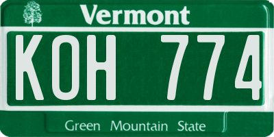 VT license plate KOH774