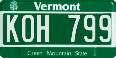 VT license plate KOH799
