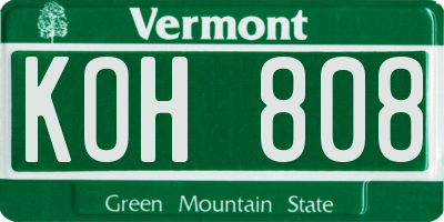 VT license plate KOH808