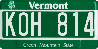 VT license plate KOH814