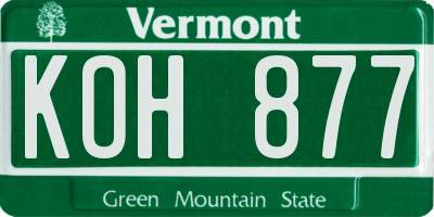 VT license plate KOH877