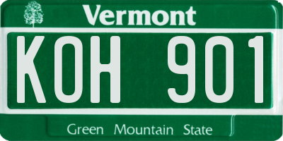 VT license plate KOH901