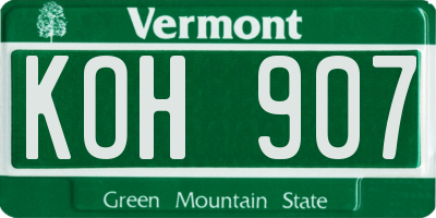 VT license plate KOH907