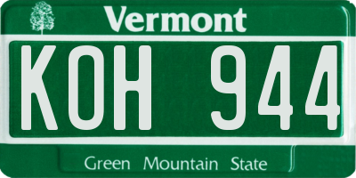 VT license plate KOH944