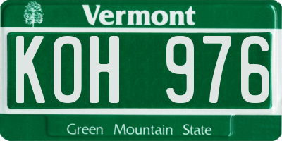 VT license plate KOH976