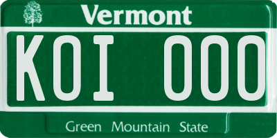 VT license plate KOI000