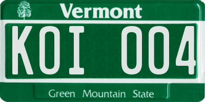 VT license plate KOI004