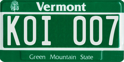 VT license plate KOI007