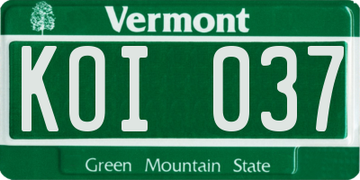 VT license plate KOI037