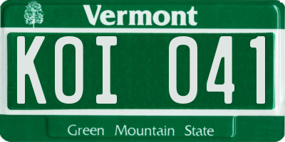 VT license plate KOI041