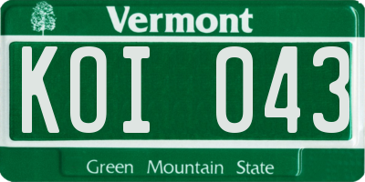 VT license plate KOI043